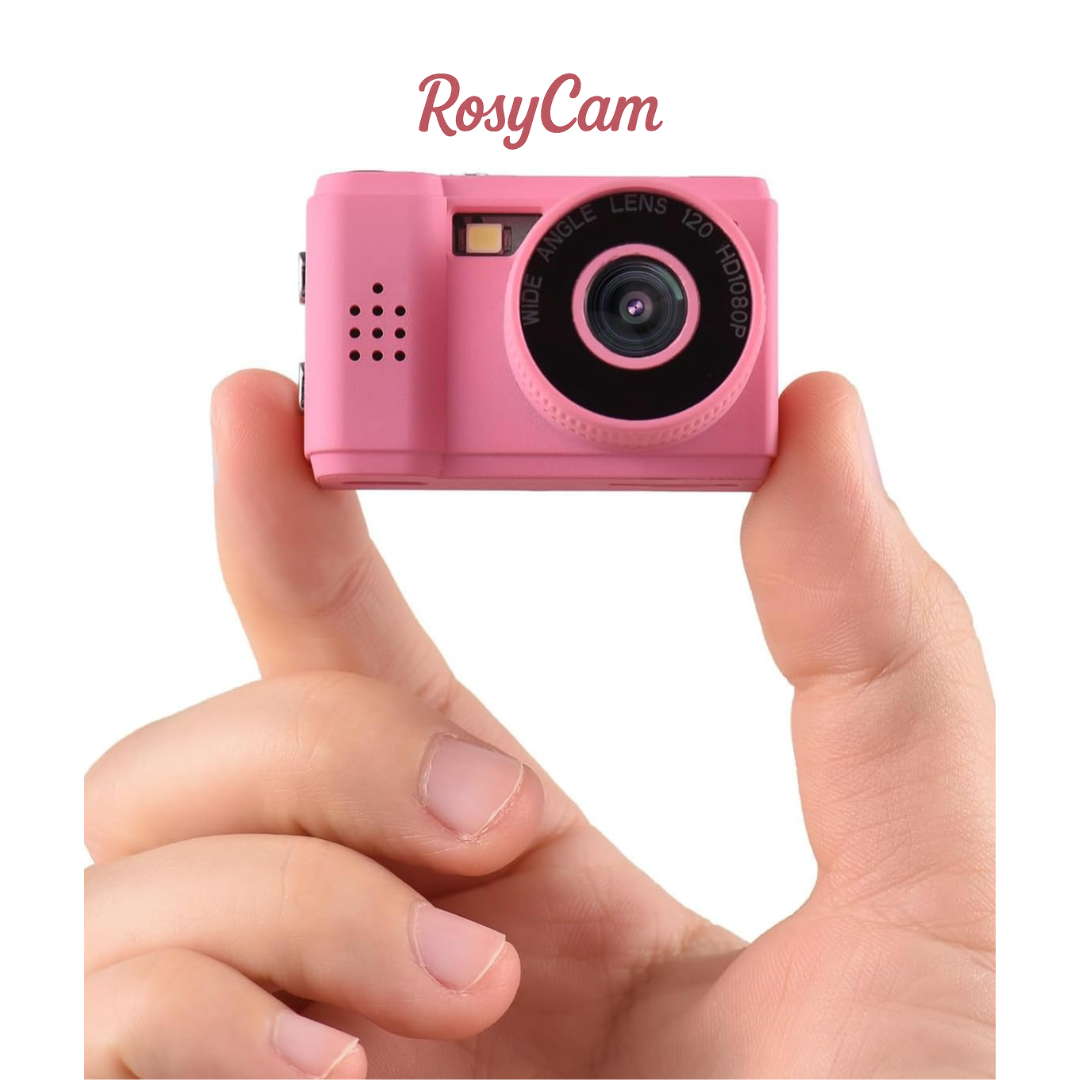 Zeyran– Mini Cámara Rosada y Negra 1080p con Pantalla LCD
